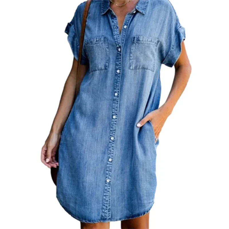 Zonnige Dagen Denim Jurk van Zomerbries Collectie