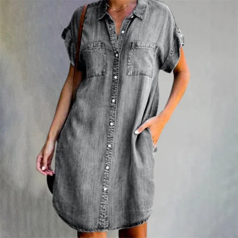 Zonnige Dagen Denim Jurk van Zomerbries Collectie