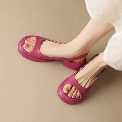 Zomer Luxe Hoge Hakken met Peep-Toe en Gesp