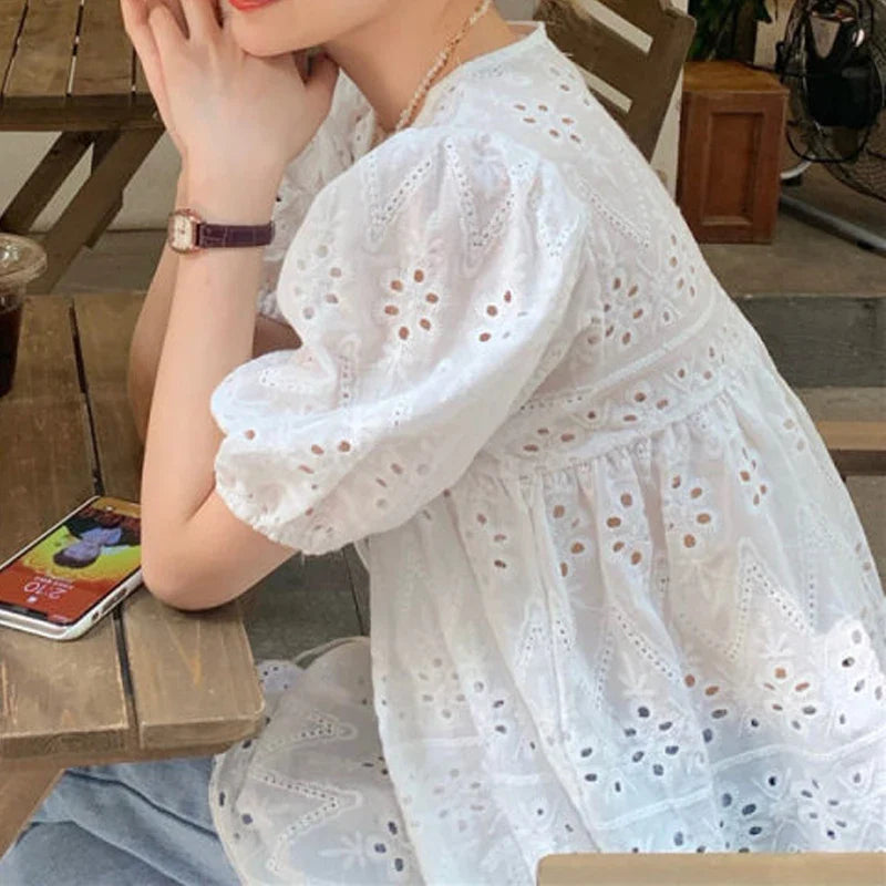 Zomerbries Franse Stijl Kanten Blouse