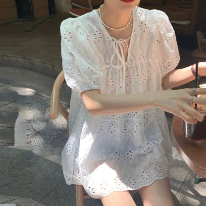 Zomerbries Franse Stijl Kanten Blouse