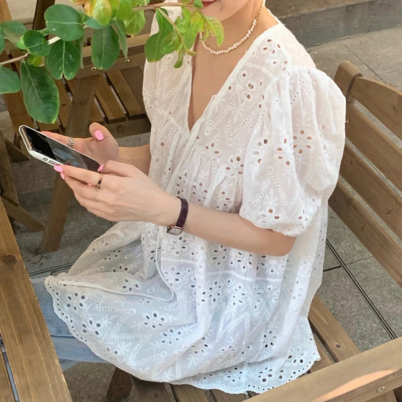 Zomerbries Franse Stijl Kanten Blouse