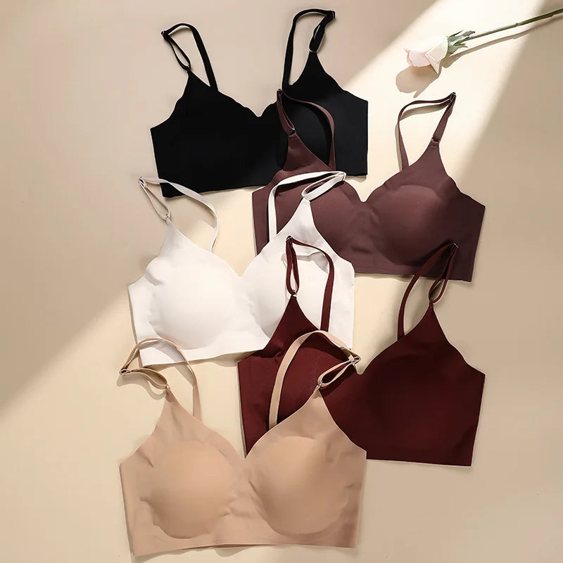 Lumi Zomer Laser Cut Naadloze Draadloze Push-Up Beha