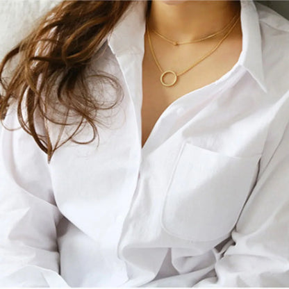 Zomerse Blouse met Lang Knopen Detail