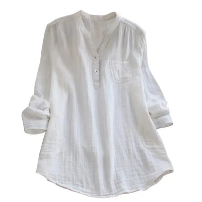 Vintage Blouse met Semi-Open V-hals