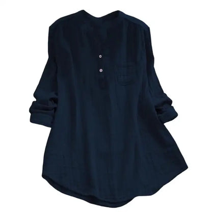Vintage Blouse met Semi-Open V-hals