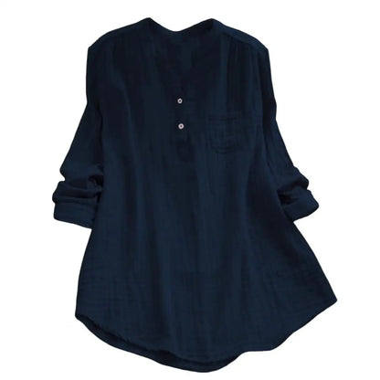 Vintage Blouse met Semi-Open V-hals
