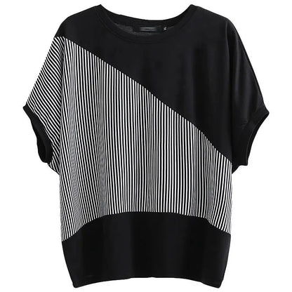 Zomer Fashion Patchwork O-hals T-shirt voor Vrouwen