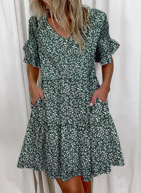 Bellaflow Zomerse Bloemenprint V-Hals Jurk