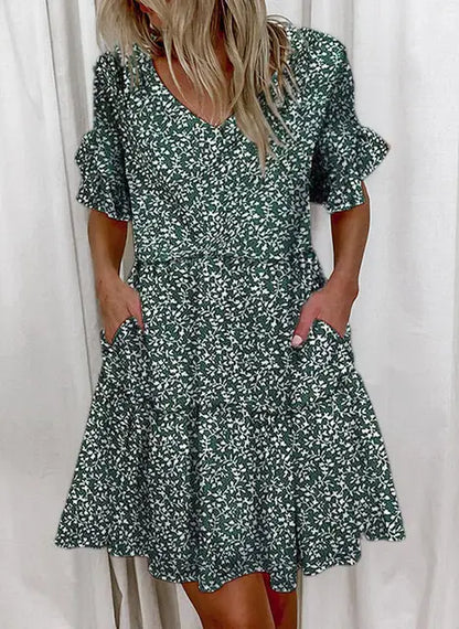Bellaflow Zomerse Bloemenprint V-Hals Jurk