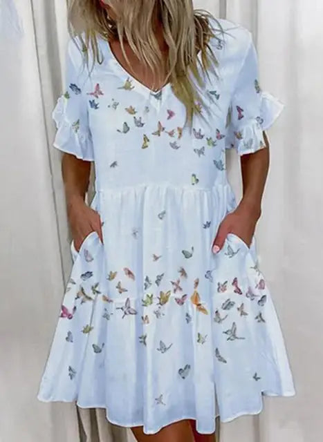 Bellaflow Zomerse Bloemenprint V-Hals Jurk