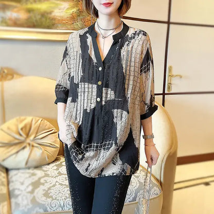 Chic Couture Zomer Geruite Overhemd