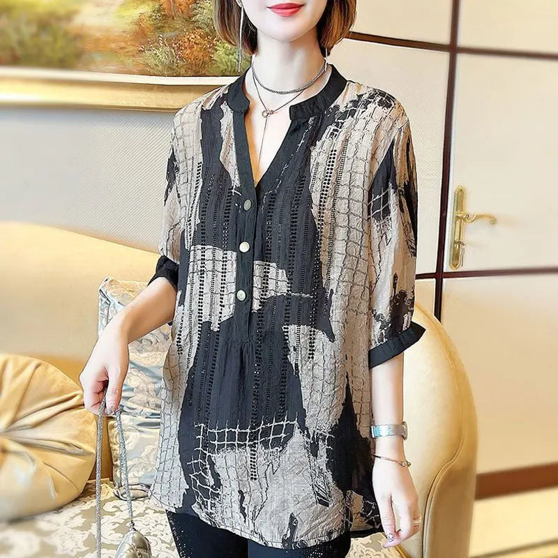 Chic Couture Zomer Geruite Overhemd