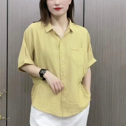 Zomerse Oversized High Waist Retro Shirt voor Dames