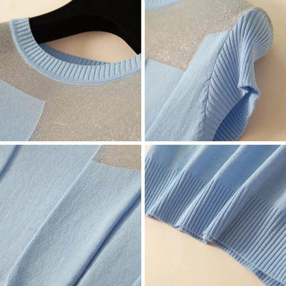 Zomer Patchwork Gebreide Blouse van  Eleganza Couture