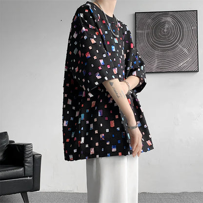Oversized Geruite T-Shirt voor Mannen