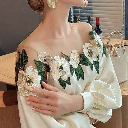 Zomer Dromen Mesh Off Shoulder Top door Zonnig Stijl