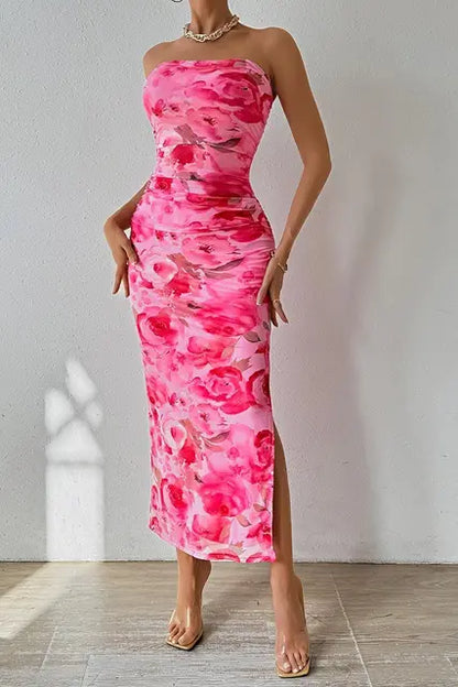 Zomerse Sexy Borstloze Jurk met Zoomsplit