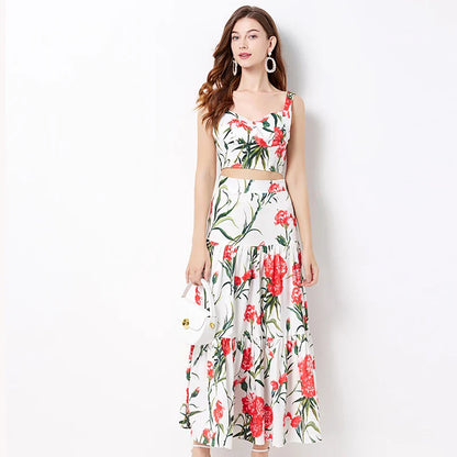 LunaChic Zomerse Bloemenprint Twee-Delige Set