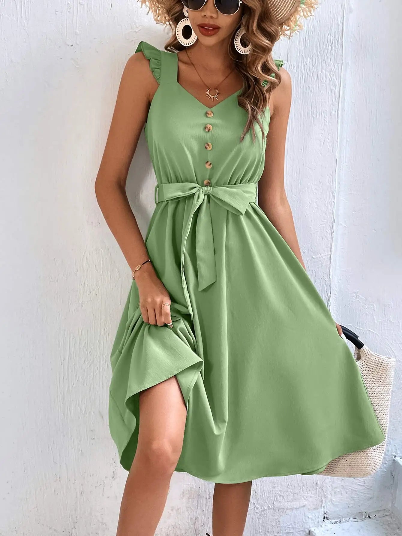 Bella Chic Zomerse Midi Strandjurk