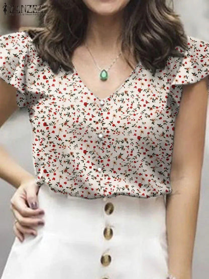 Zomerse Pracht Blouse: Bloemenprints van Zanzea