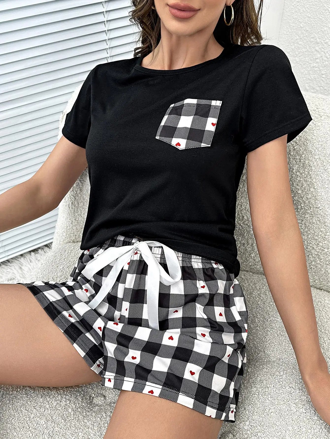Zomerse Pyjamaset met Hartjesprint