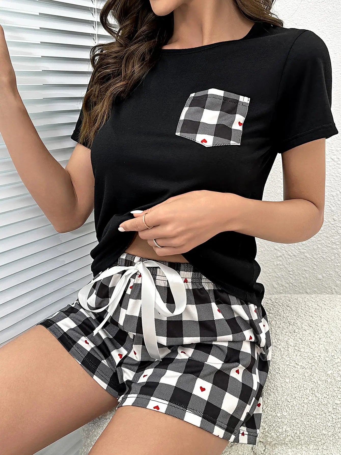 Zomerse Pyjamaset met Hartjesprint