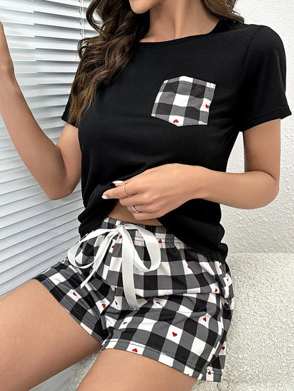 Zomerse Pyjamaset met Hartjesprint