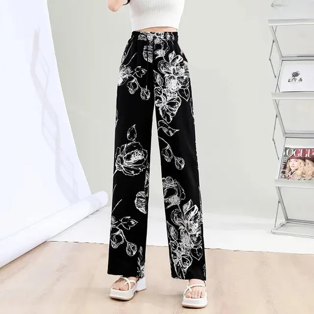 Monochrome Gestreepte Hoge Taille Bell Bottoms van Luna Stijl