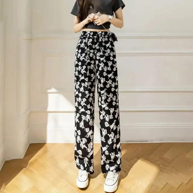 Monochrome Gestreepte Hoge Taille Bell Bottoms van Luna Stijl