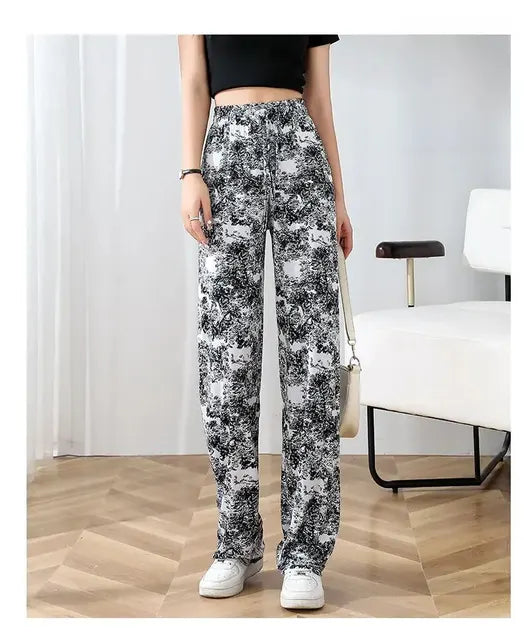 Monochrome Gestreepte Hoge Taille Bell Bottoms van Luna Stijl