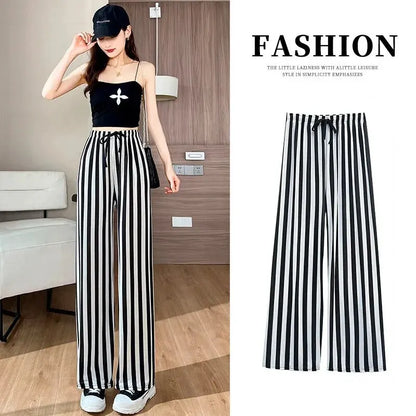 Monochrome Gestreepte Hoge Taille Bell Bottoms van Luna Stijl
