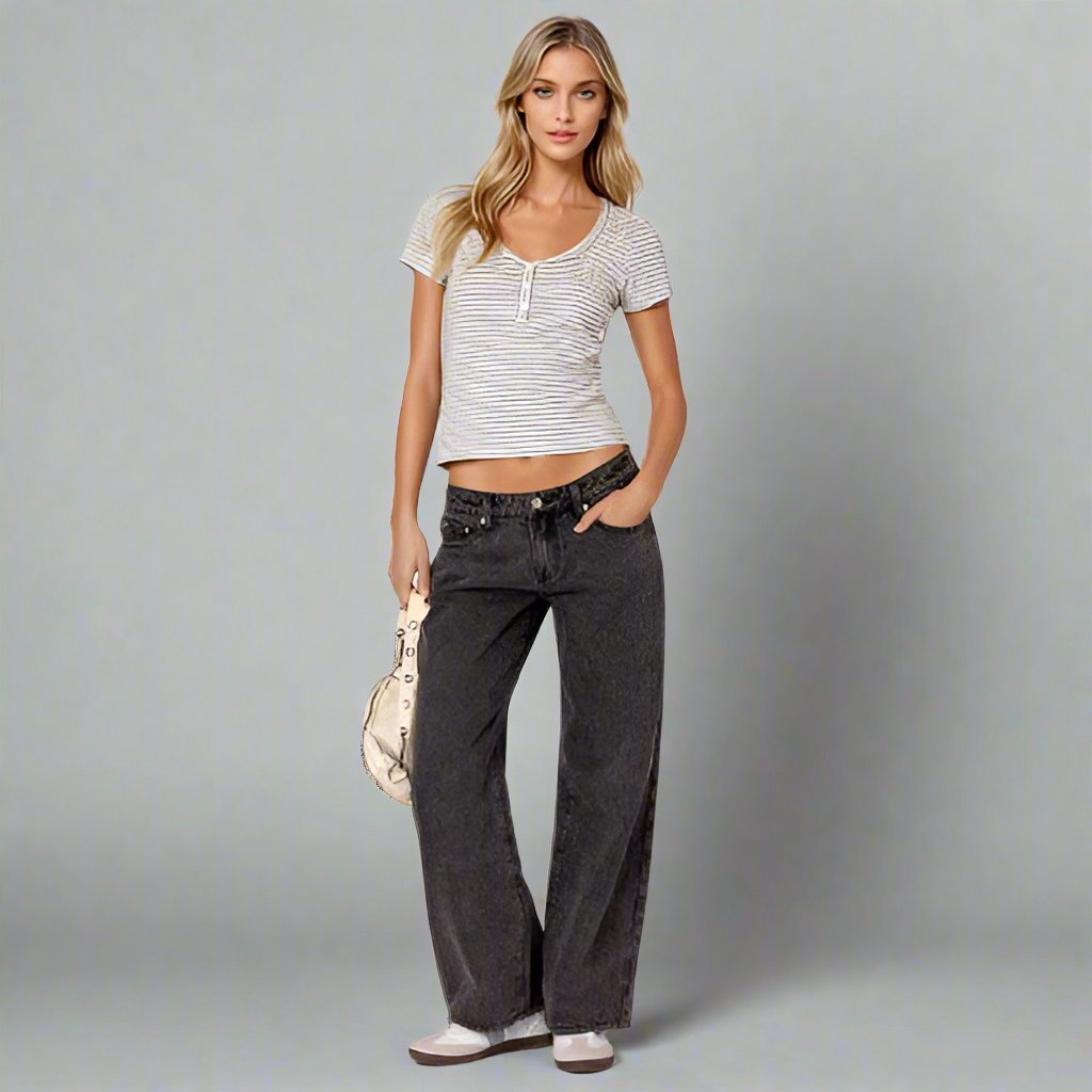 Roxy Low-Rise Jeans Comfortabel Stretch Denim Y2K Stijl