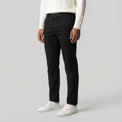 Zwarte Chino Broek Regular Fit Rechte Pijpen - Mode Vibes