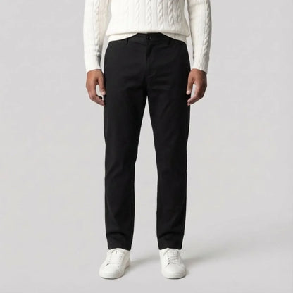 Zwarte chino met regular fit en rechte pijpen