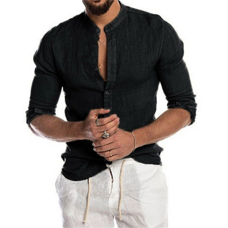 Vrouwelijke Blouse met Mandarin Kraag Trendy Katoen - Mode Vibes