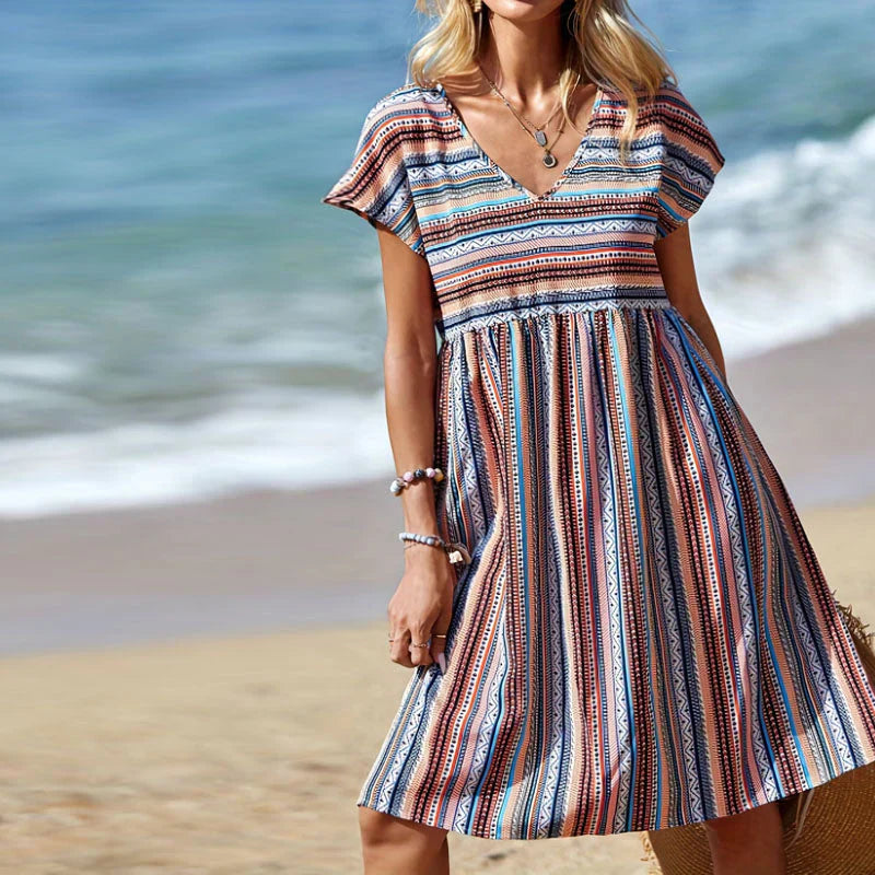 Gestreepte Jurk Casual Zomerjurk voor Vrouw