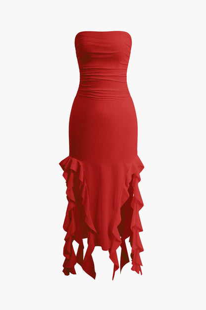 Maxikleed met Volant Vrouwelijk Elegante Jurk