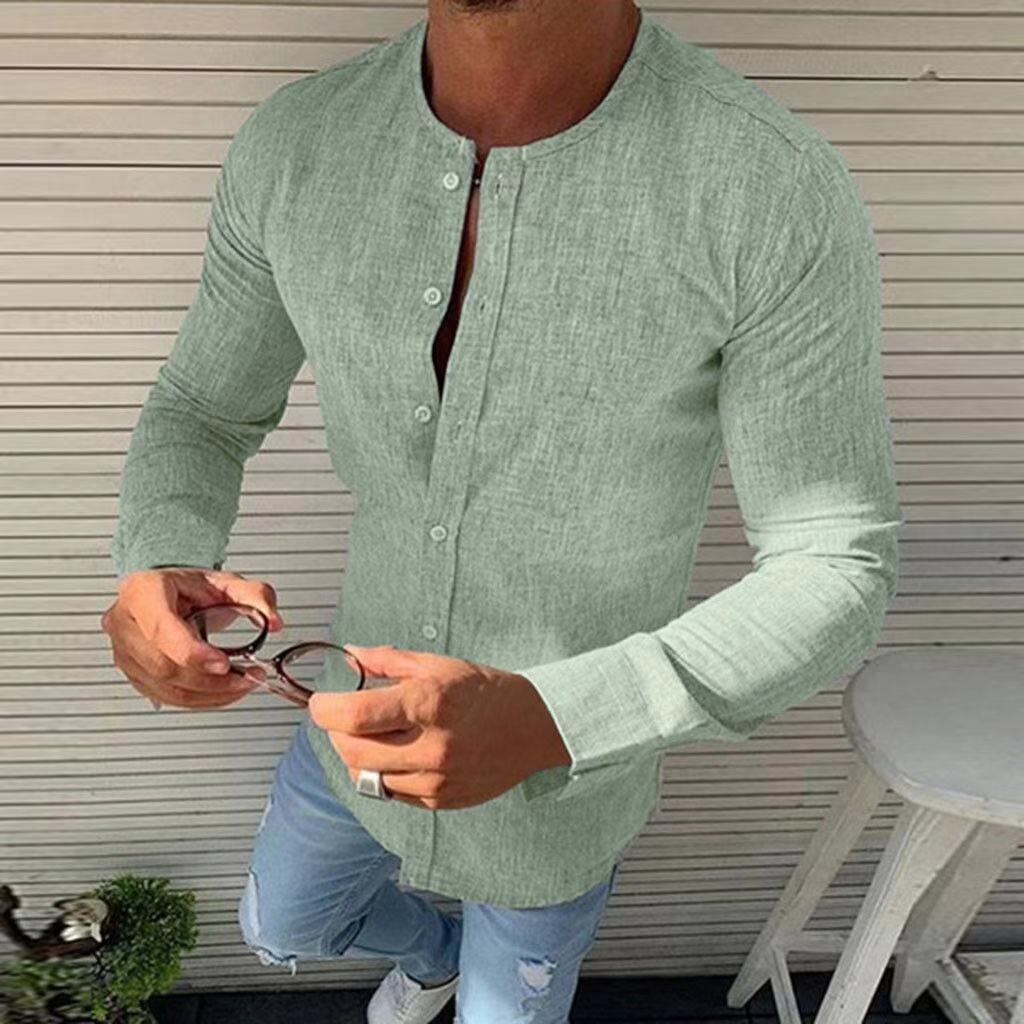 Heren Overhemd Lange Mouwen Katoen Casual Stijl