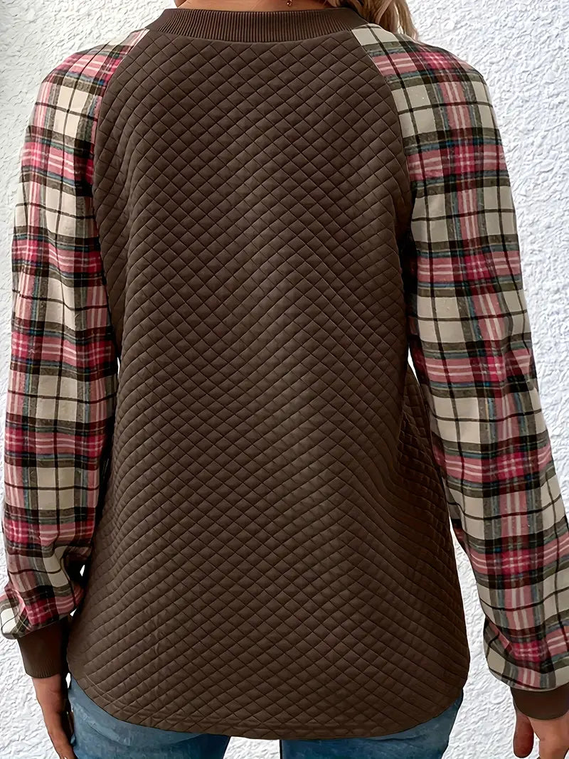 Dames Trui Geruit met Lange Mouwen - Mode Vibes