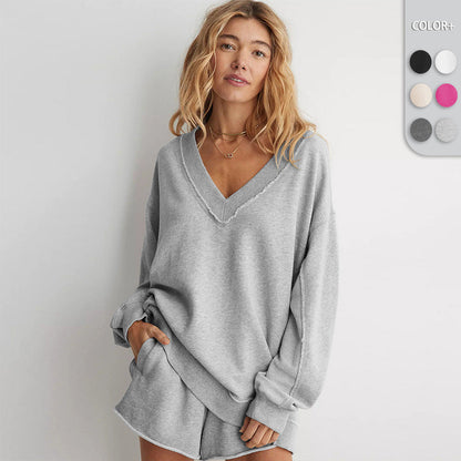 Dames Lounge Sweater Comfortabel met V-Hals