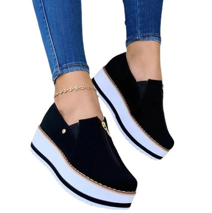 Dames Instappers met Rits en Plateauzool Trendy Schoenen