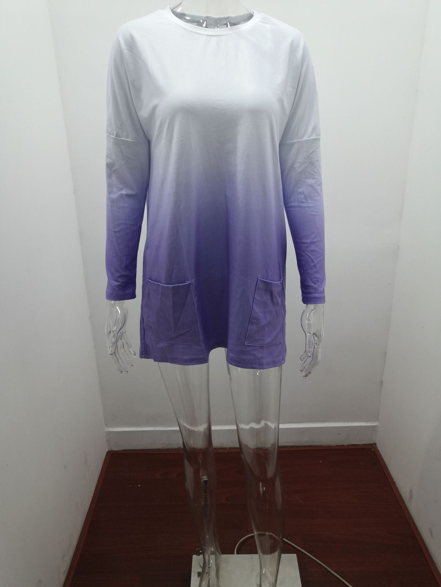 Dames Top met Lange Mouwen en Zakken Gradient Effect