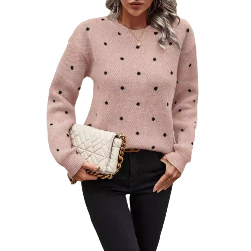 Dames Gebreide Trui met Polkadots Stijlvolle Trendy Look