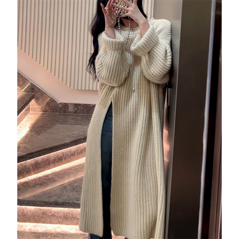 Dames Gebreide Lange Jurk Elegante Stijlvolle Design - Mode Vibes