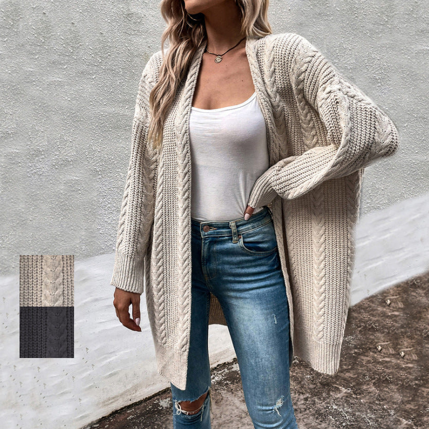 Dames Gebreide Vest Oversized met Kabelpatroon