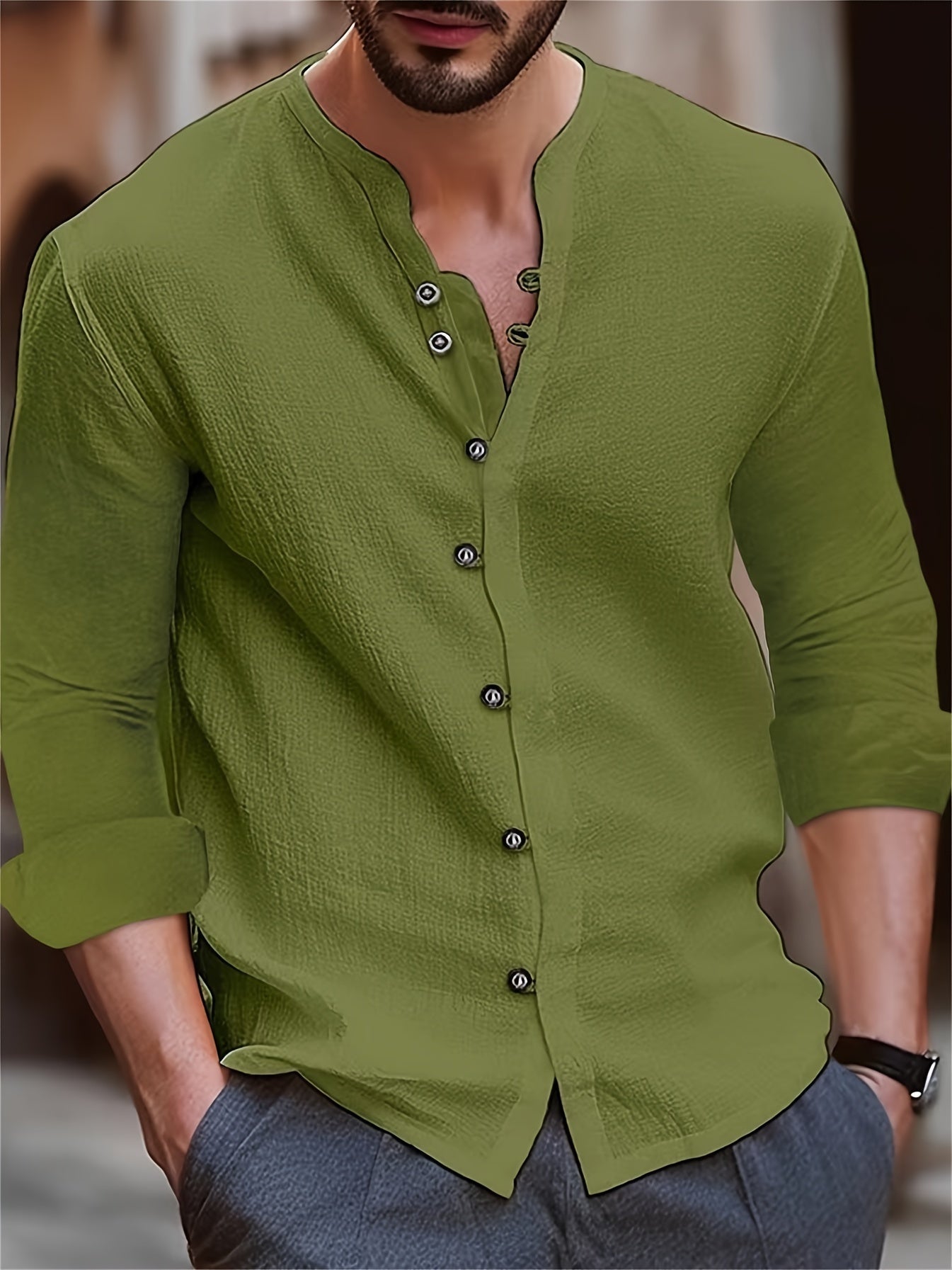 Linnen Shirt Heren Casual Zomer Kleding