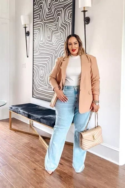Hoge Taille Flared Jeans Comfortabel Katoen Elasthaan