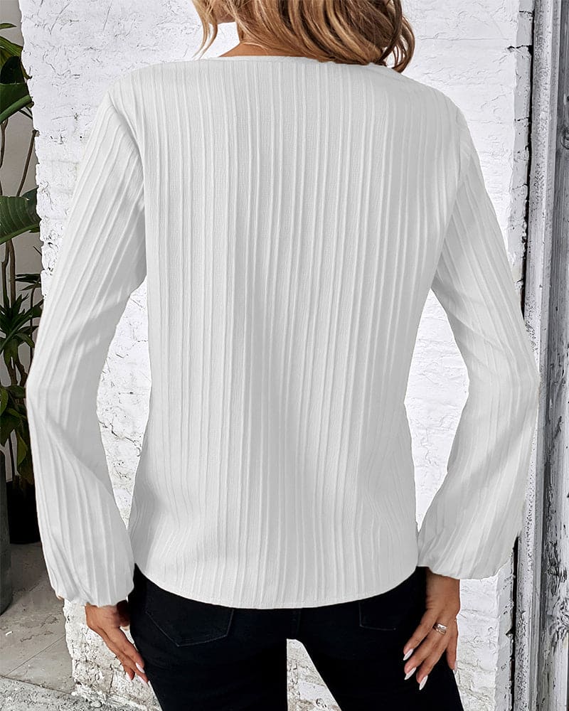 Vrouwelijke Blouse Lange Mouwen V-hals Alina