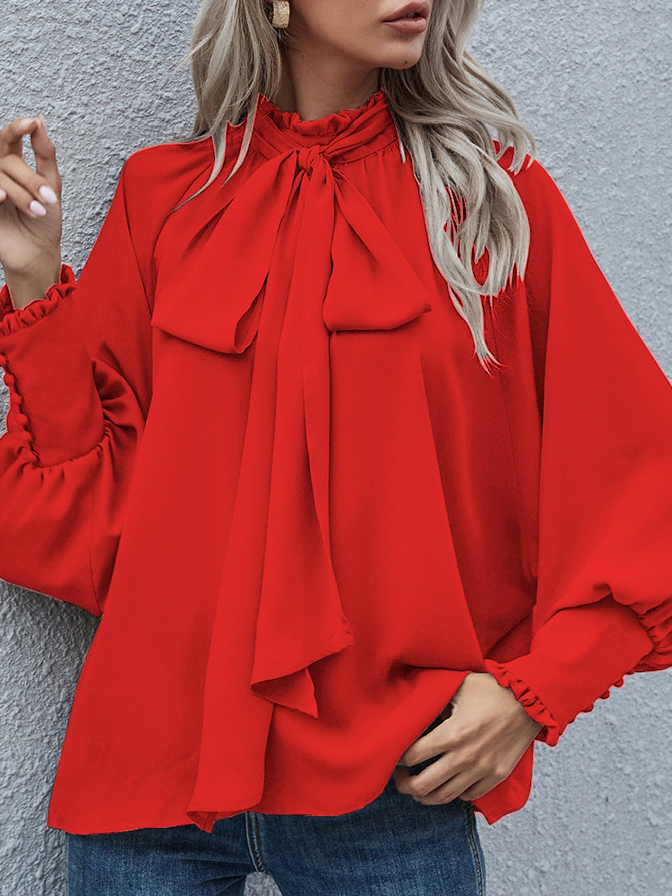 Dames Blouse met Strikdetail Stijlvol en Chique